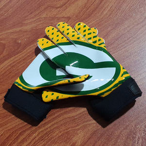 Derniers gants de football anti-boulochage vêtements de football sécurité gardien de but récepteur gants véritable latex allemand collant paume gants - Product Image 2