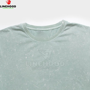 Camisetas de lavado ácido para hombre más vendidas 100% algodón logotipo personalizado estilo de calle transpirable diseño de patrón sólido - Product Image 6