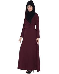 Nida Abaya สำหรับผู้หญิงเสื้อผ้ามุสลิมแบบดั้งเดิมปรับแต่งได้พร้อมผ้าพันคอปักลายสีน้ำตาลแดงพร้อมขนาดพิเศษยอมรับได้ - Product Image 2