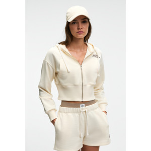 Sweat-shirt court à capuche brodé avec fermeture éclair en métal pour femme GRIMELANGE ELARA - Product Image 6