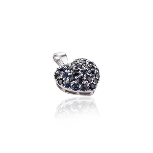 Vente chaude Produits 925 Sterling Silver Véritable Coeur Forme Bleu Saphir Pendentif Pour Les Femmes Nouveautés Bijoux Magnifique - Product Image 3