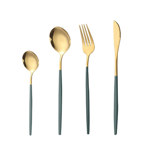 Luxury Mirrored brass <b>Flatware</b> Set pvd handle Cutlery <b>Flatware</b> Set Silverware for customized size hot sale - Product Image 5