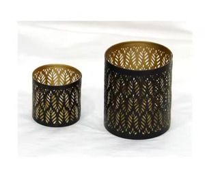 Elegantes Portavelas Votivas de Metal, Juego de 3 Faroles y Frascos de Hierro Negro para Decoración del Hogar, Bodas y Navidad - Product Image 1