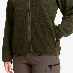 OEM Mujeres Teddy Fleece Jacket Full Zip Warm Thick Polar Fleece Prendas de abrigo para senderismo Camping Uso diario Tela transpirable suave - Product Image 5