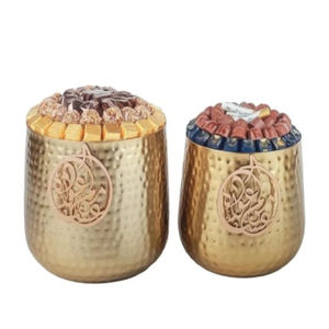 Bol décoratif moderne en acier inoxydable avec socle en bois Bol élégant de présentation de desserts aux bonbons aux fruits pour la décoration de la maison et de l'hôtel - Product Image 6