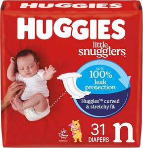 Couches Huggies taille nouveau-né, couches bébé Little Snugglers, taille nouveau-né (jusqu'à 4,5 kg), 31 couches, l'emballage peut varier - Product Image 5