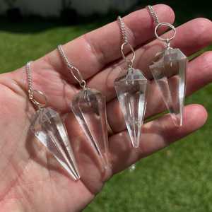 Péndulo de cuarzo de cristal transparente de la mejor calidad, piedra preciosa de radiestesia pulida para Feng Shui, potente equilibrio de amor, curación de Chakra - Product Image 4