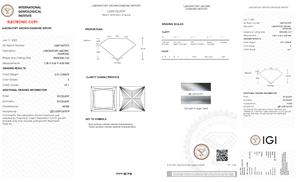เพชรหลวมทรงเจ้าหญิง 2.01 กะรัต สี E ความสะอาดระดับ E  เพิ่มความสว่าง  ผลิตในห้องปฏิบัติการ  ใบรับรอง IGI สำหรับงานหมั้น งานแต่งงาน  งานครบรอบ  สำหรับผู้ชาย - Product Image 6
