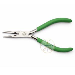 5 Inch Chain Nose Jewelry <b>Pliers</b> with Wire Cutter Precision Bending Tool Stainless Steel Ergonomic Handle Green - Product Image 1
