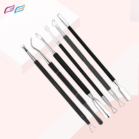 Vente chaude Poussoirs À Cuticules Noir Double Extrémité Poussoir À Cuticules Outil Tondeuse À Cuticules En Acier Inoxydable Nail Cleaner - Bahasa Pro