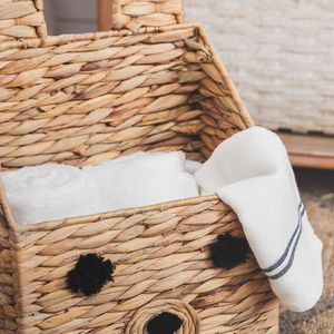Venta caliente diseño moderno cuadrado respetuoso con el medio ambiente cesta de Pascua adorable forma de oso jacinto de agua tejido tamaño personalizado almacenamiento para niños - Product Image 4