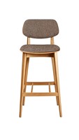 Tabouret de bar en bois de hêtre massif avec siège et dossier rembourrés, style moderne pour restaurant et café
