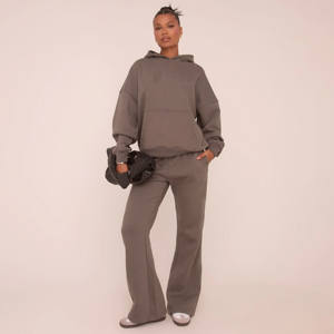 Ensemble de survêtement 2 pièces pour femmes gris anthracite de qualité supérieure Sweat à capuche et pantalon de survêtement Ensemble de survêtement 2 pièces pour femmes pleine longueur - Product Image 1