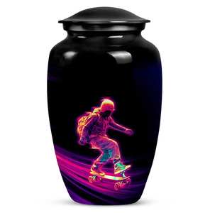 Urne de skateur vibrante pour cendres personnalisable en aluminium de haute qualité Tailles standard de souvenir Mémorial parfait pour les esprits actifs - Product Image 2