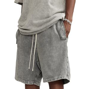 2026 New Casual Summer New Arrival Solid Quick Dry <b>Elastic</b> Waist Pocket Baggy Shorts for Men Beach Wear - Product Image 3
