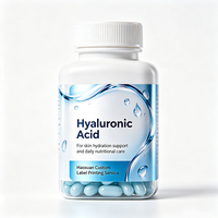 Étiquettes de bouteilles d'acide hyaluronique Haoxuan ODM, autocollants imprimés imperméables à haute brillance pour l'emballage des compléments beauté