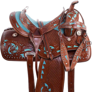 Nuevo estilo sintético Western Barrel Racing Equestrian Trail Tack Horse Saddles