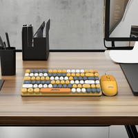 Clavier de machine à écrire rétro sans fil 2.4GHz avec souris DPI réglable 84 touches suspendues Mini anglais arabe prêt Stock BT Combo