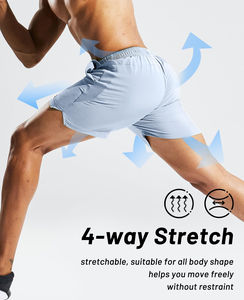 NC Corporation กางเกงกีฬาขาสั้นสำหรับผู้ชาย, กางเกงกีฬาขาสั้นแบบลำลองระบายอากาศได้ดีมีลวดลายที่เป็นของแข็ง - Product Image 5