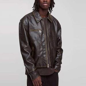 Veste en cuir unisexe d'hiver Véritable cuir de vache Toile imperméable Respirante Vêtement d'extérieur à capuche Style moto et motard - Product Image 2