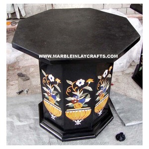 Belle Main Noir Marbre Café Table De Base - Product Image 1