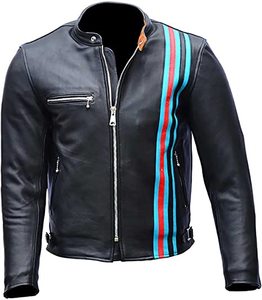 Chaqueta de Cuero con Rayas de Brock Tom Hardy - Product Image 1