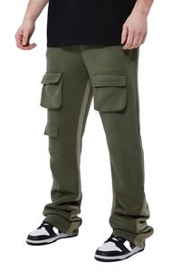 RAM Industry, ropa de calle informal para hombre, pantalones acampanados de lavado ácido, pantalones de lana para correr de algodón 100% para hombre con técnicas arrugadas - Product Image 2