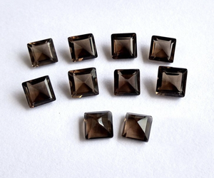 Cuarzo ahumado natural al por mayor forma cuadrada suelta corte escalonado marrón facetado precio de fábrica certificado GIA para la fabricación de joyas - Product Image 2