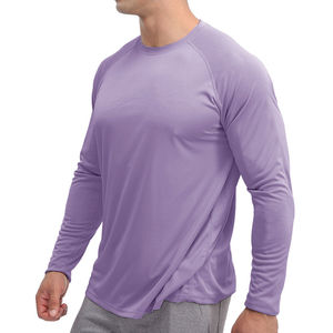 T-shirt homme à manches longues en polyester/coton, coupe classique, impression par sublimation de logo personnalisé, séchage rapide, haute qualité - Product Image 6