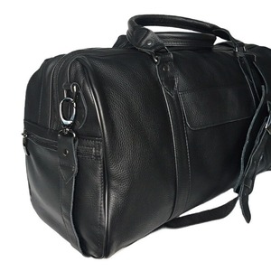 Bolsa de lona de cuero genuino impermeable de guijarros azul oscuro Unisex patrón de caramelo de moda Vintage elegante viaje gimnasio deportes gancho Loop - Product Image 3