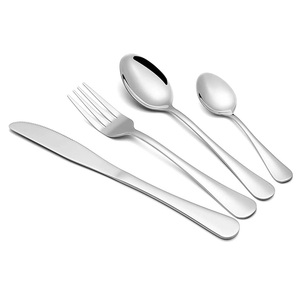Ensemble de couverts en métal de luxe Accent avec finition argentée à poignée simple pour la maison et les hôtels ensembles de couverts de vaisselle de table - Product Image 3