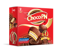 CHOCO PN Classic Marshmallow Pie, délicieuse tarte au chocolat vietnamienne, boîte de 12, enrobée de chocolat, moins sucrée, pour tous les âges, en vrac