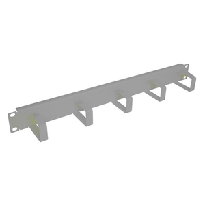Pannello patch da 19 pollici con 5 supporti per la gestione dei cavi 1U metallo grigio chiaro - Product Image 1