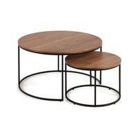 Ensemble de 3 tables basses rondes en bois design imbriqué pour la maison chambre à coucher ou la cuisine meubles modernes pour le salon