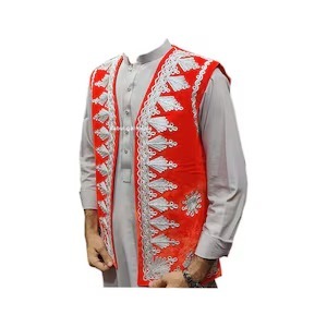 Gilet afghan de luxe pour homme, broderie traditionnelle, décontracté, respirant, dentelle élégante, tenue de fête pour les occasions culturelles et religieuses - Product Image 3