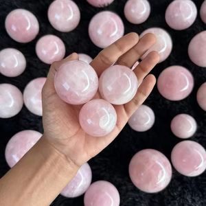 High Quality Natural Rose Quartz <b>Small</b> Sphere Ball Healing Crystal for Meditation Raisagate Brand Gujarat Origin Love Theme - Product Image 1