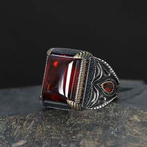 Anillo de Hombre de Plata de Ley 925 de Alta Calidad, Estilo Otomano, Turquía, Joyería de Piedra Natural, Moda Azuris VALKH1871 - Product Image 3