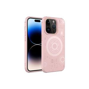 Coque en silicone à motifs avec recharge sans fil Netzy Luxury SAFA pour iPhone 14 Pro Or rose - Product Image 1