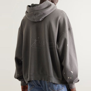 Sweats à capuche en détresse respirants à séchage rapide Logo personnalisé Sweats à capuche en détresse de haute qualité quantité minimale de commande bas Sweats à capuche en détresse - Product Image 3