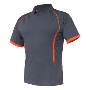 Chemise de travail sportive respirante à col, tricotée unie, haute visibilité contrastée, à manches courtes, pour homme - Product Image 5