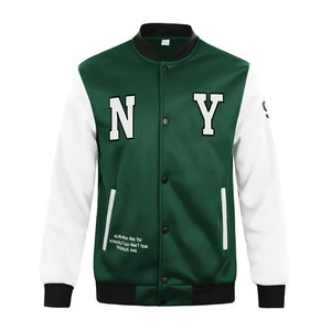 แจ็กเก็ตเบสบอลลำลองยืดได้เล็กน้อยเสื้อโค้ทแบบเย็บสีตัดกันทรงเข้ารูปปกติเสื้อกันลมฮิปสเตอร์สำหรับฤดูใบไม้ผลิ - Product Image 2