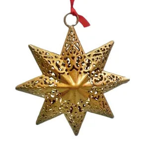 Adornos colgantes dorados con forma de estrella para Navidad, adornos colgantes de alta calidad para árbol de Navidad, uso de decoración del hogar - Product Image 1