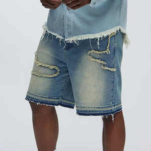 Pantalones cortos vaqueros transpirables para verano, ropa de verano personalizada con su propio logotipo, ropa informal con bolsillos delanteros y traseros - Product Image 3