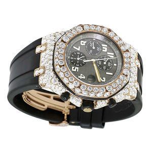 Chrome Plated Moissanite Quartz Movement Iced Glass Dial Stainless Steel <b>Watch</b> - Product Image 5