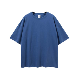 Wholesale High Quality Blank Plain Heavyweight 100% Cotton T Shirt Streetwear Custom Unisex Plus Size Front Logo Oversized - Product Image 4