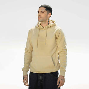 Sudadera con Capucha para Hombre, Diseño Nuevo 2025, Color Beige Sólido, Manga Larga, Alta Calidad, 100% Algodón, Tejido Grueso, Sudadera con Capucha Unisex - Product Image 2