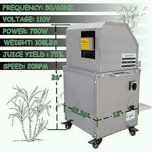 เครื่องคั้นน้ำอ้อยไฟฟ้าอัตโนมัติเต็มรูปแบบ ยี่ห้อ Commercial Electric ความจุ 1.5 ลิตร พร้อมตะแกรงกรองสแตนเลส อัตราการไหล 1.5 ลิตร/นาที - Product Image 1