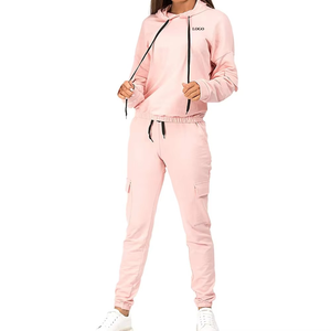 Conjunto de Sudadera con Capucha y Pantalones Deportivos de 2 Piezas de la Mejor Calidad, Algodón de Primera Calidad, Bolsillo con Solapa, Manga Larga, Conjunto Deportivo para Mujer - Product Image 4