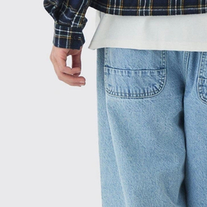 Nouveau jean pour homme de style streetwear, coupe régulière, noir, coupe ample, pantalon en denim pour homme, denim droit, décontracté, logo personnalisé, denim délavé - Product Image 5