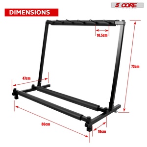 5 Core Multi Guitar Rack Stand Floor 5 Slot Adjustable Flying V Guitars Holder Black Collapsible Soft Padding 26 Inch - Product Image 4